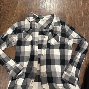 Gander Mountain Gray and Black Plaid Shirt